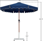 Amalfi - Aluminum Patio Umbrella - White Base / Light Brown Pole