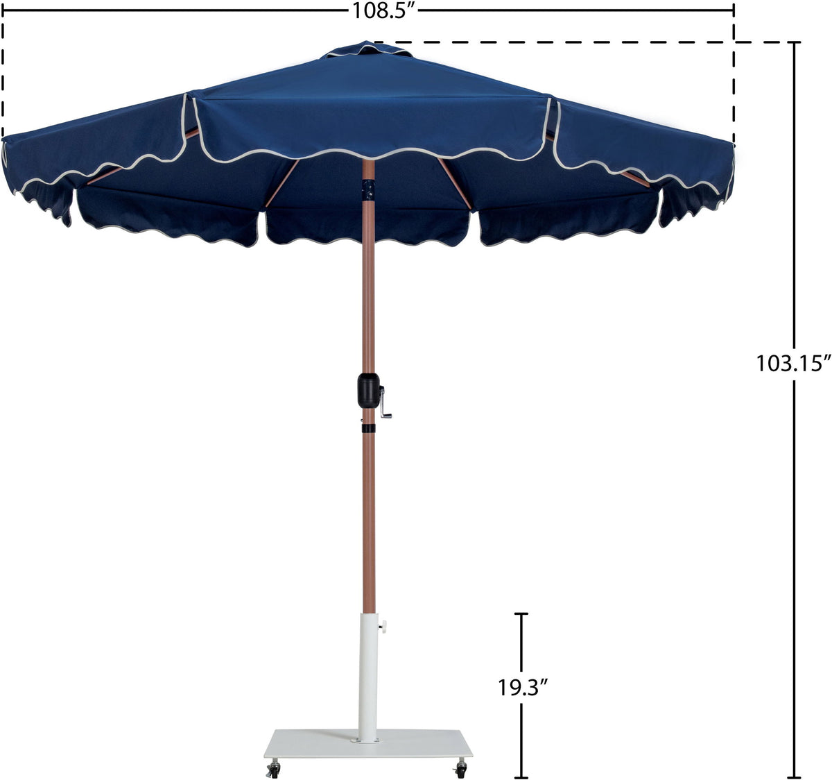 Amalfi - Aluminum Patio Umbrella - White Base / Light Brown Pole