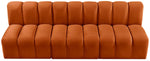 Arc - Velvet 3 Piece Modular Straight Sofa