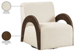 Neria - Chenille Fabric Upholstered Swivel Accent Chair - Painted Brown Base