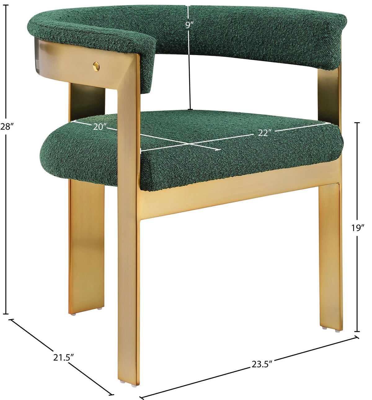 Romeo - Boucle Dining Chair With Gold Base (Set of 2)