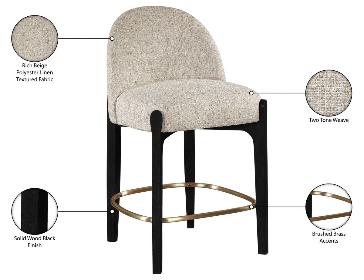 Torino - Counter Stool With Brushed Black Base