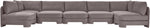 Hammond - Velvet Performance Fabric Upholstered 7 Piece U-Shaped Armless Sectional