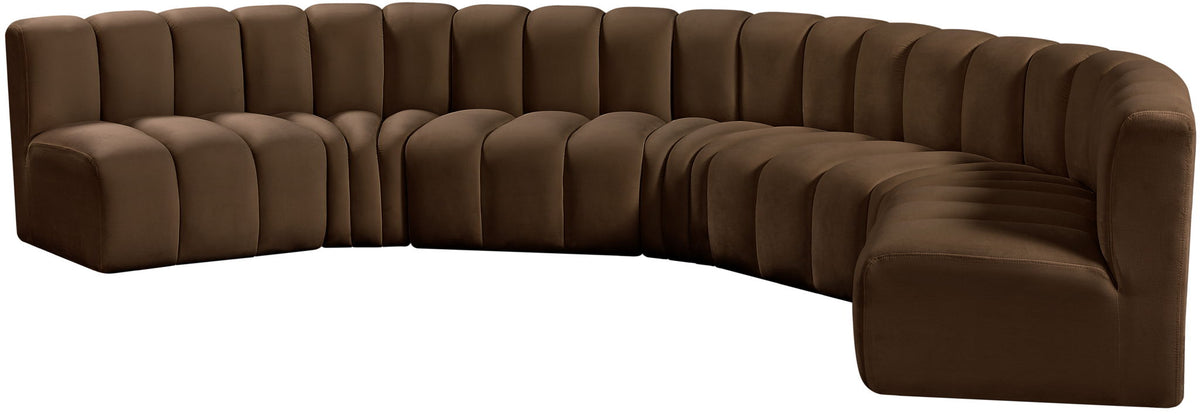 Arc - Velvet 7 Piece U-Shaped Modular Sofa
