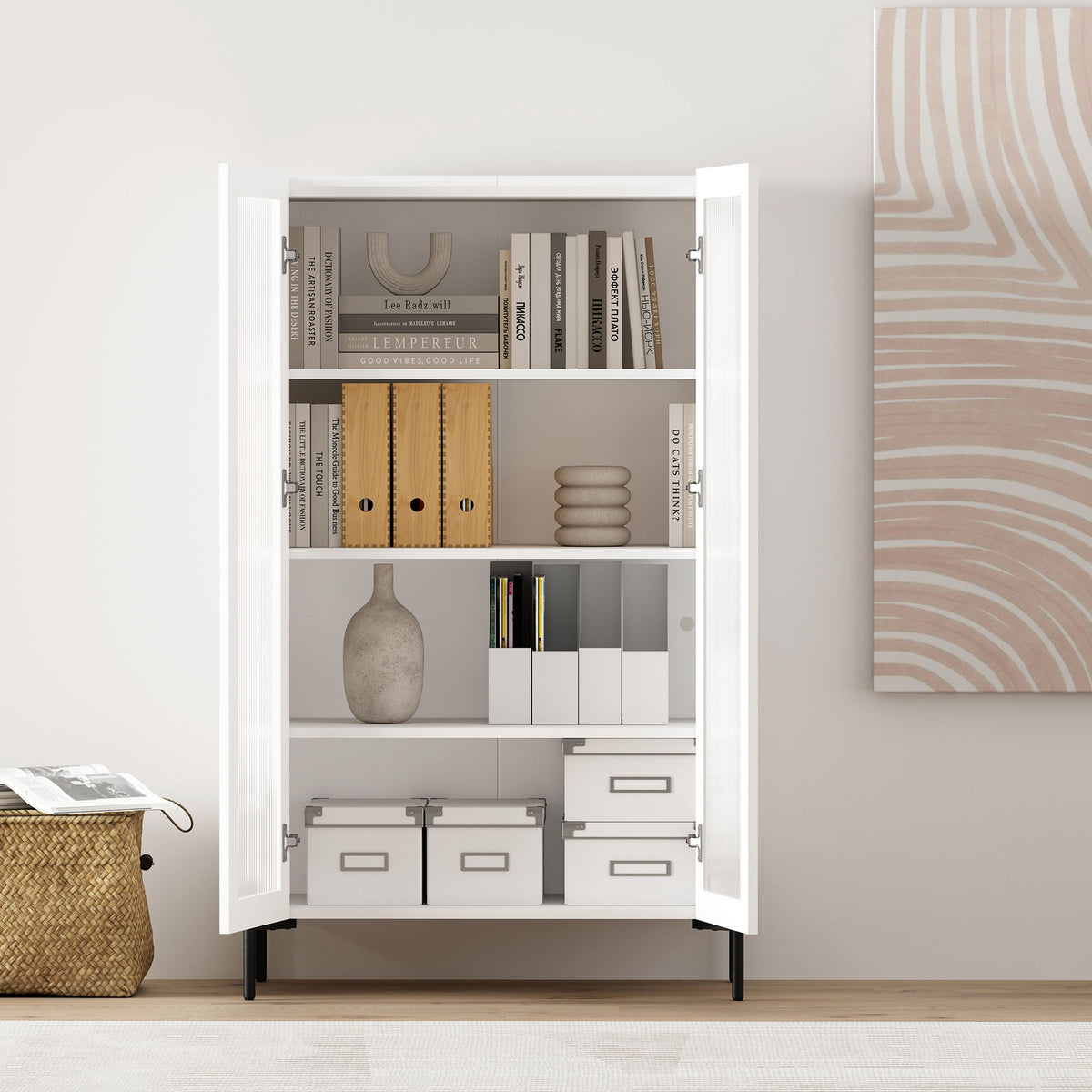 Abbey - Bookcase Cabinet - White