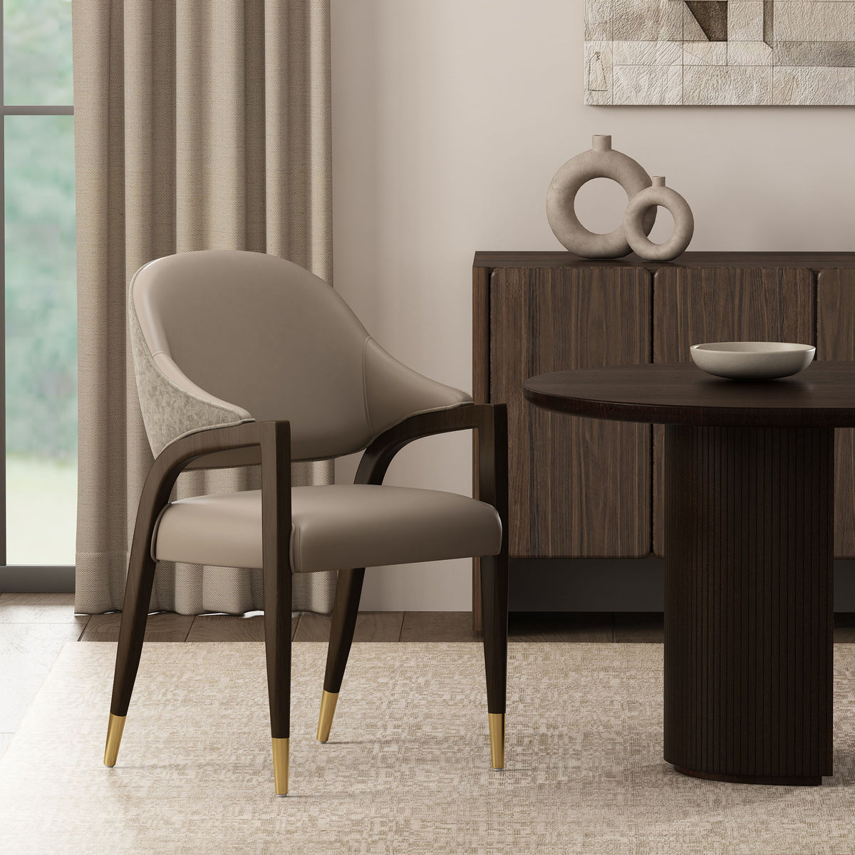 Manhattan Collette - Wood Upholstered Armchair