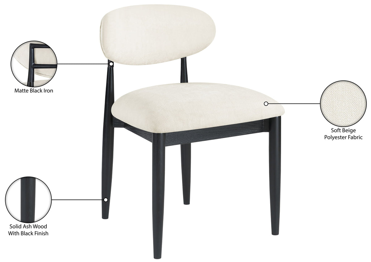 Riccio - Fabric Dining Side Chair (Set of 2) - Black Frame