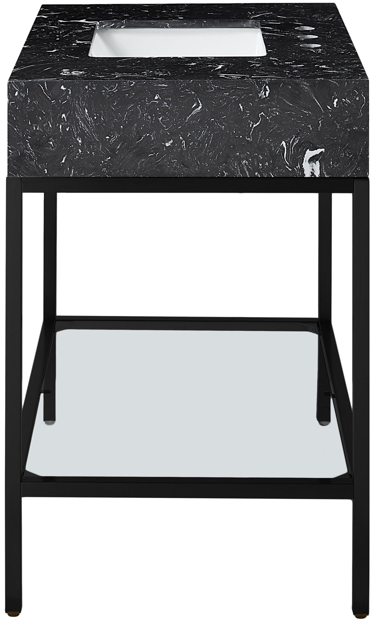 Marmo - Engineered Marble Bathroom Vanity With Black Base