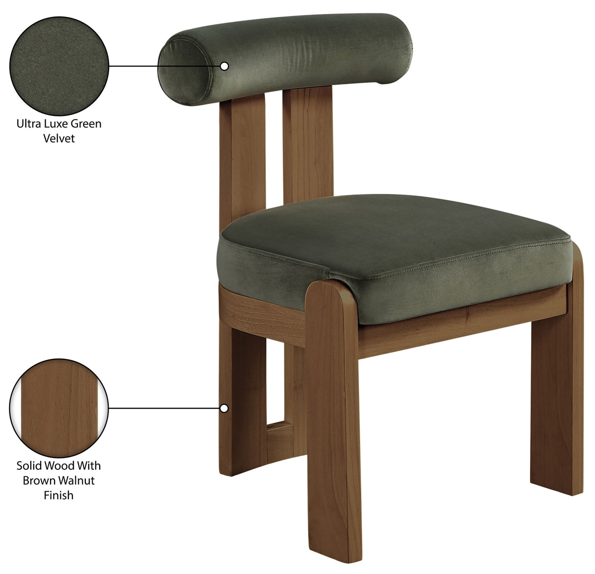 Arienzo - Performance Fabric Upholstered Dining Chair (Set of 2) - Walnut Base