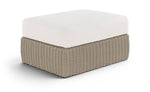 Seacrest - Olefin Water Resistant Fabric And Wicker Outdoor Patio Ottoman/Coffee Table
