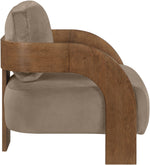 Cedra - Velvet Performance Fabric Upholstered Accent Chair - Brown Frame
