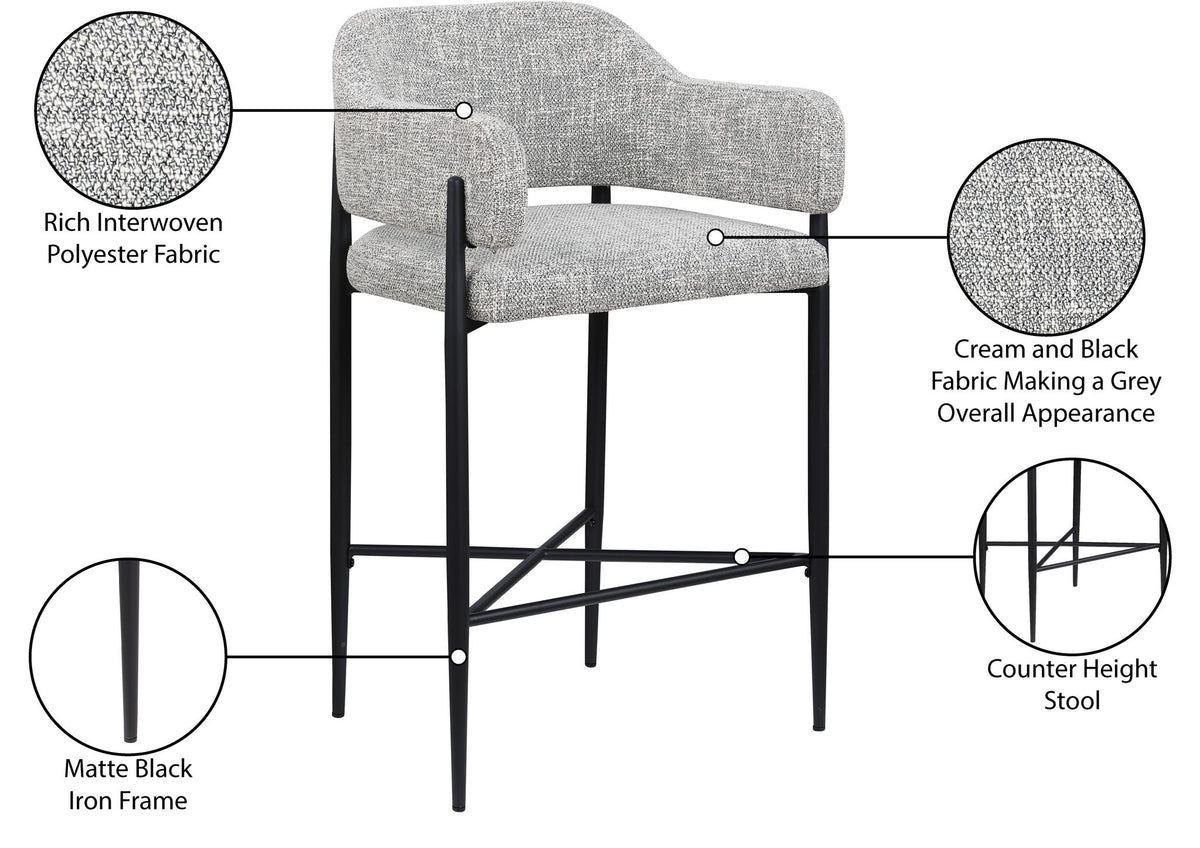 Dame - Fabric Upholstered Counter Stool (Set of 2)