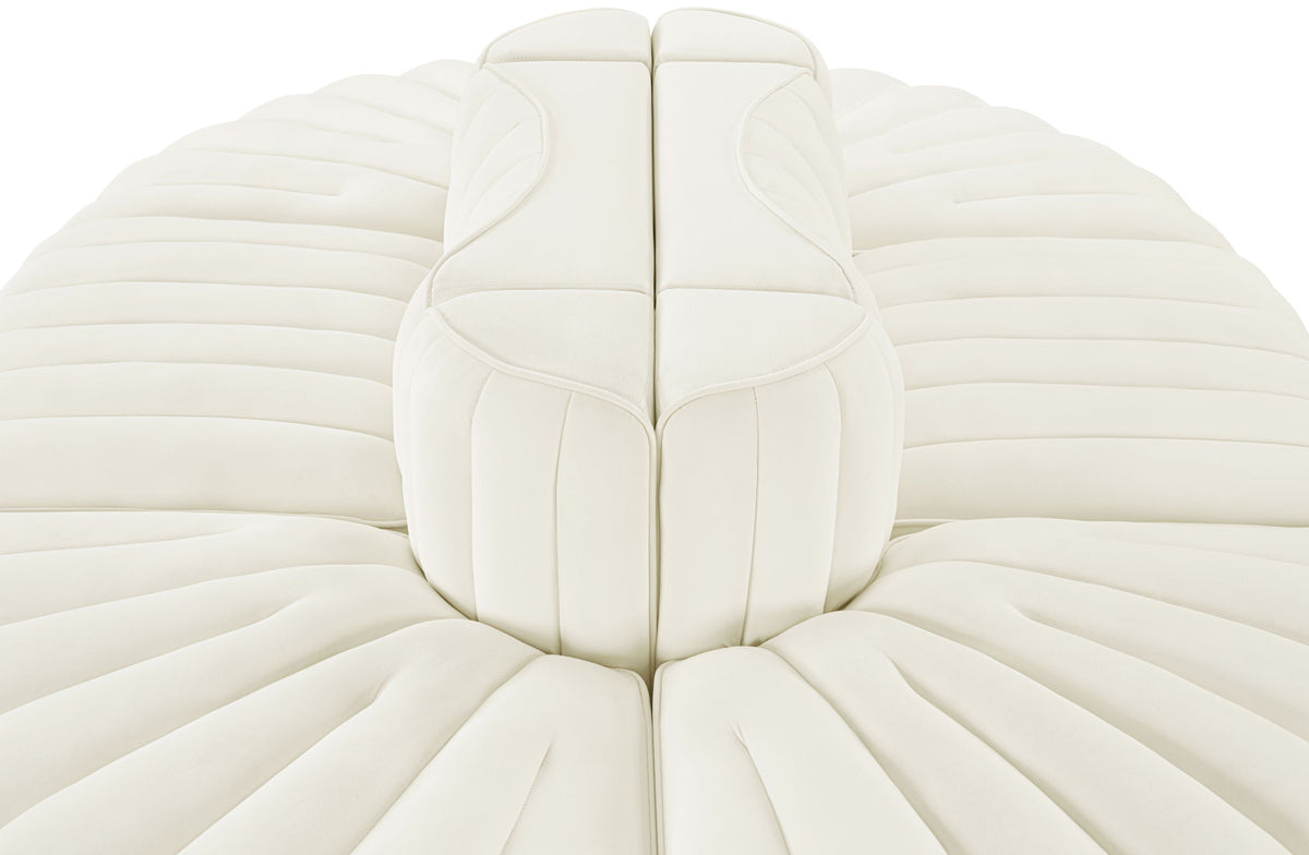 Rummi - Oval Velvet Performance Fabric Upholstered 6 Piece Modular Sectional