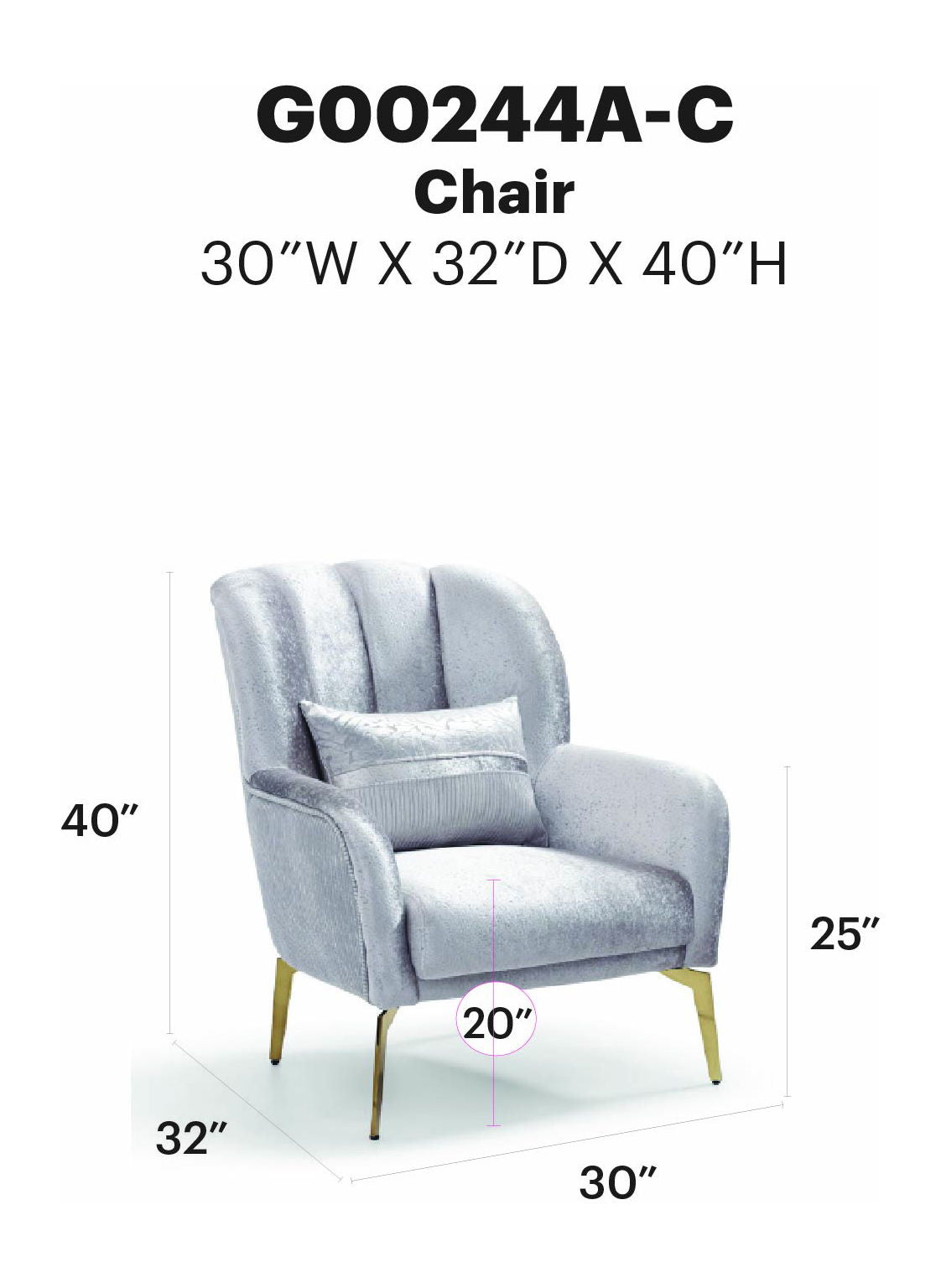 Eaton - Chair - Shiny Silver