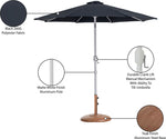Fiji - Aluminum Patio Umbrella With Round Teak And White Base