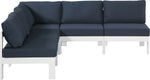Nizuc - Outdoor Patio 5 Piece Modular Sectional With White Frame