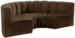 Arc - Velvet 4 Piece U-Shaped Modular Sofa