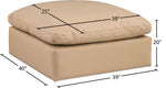Comfy - Faux Leather Ottoman - Tan