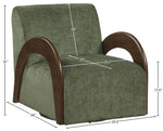 Neria - Chenille Fabric Upholstered Swivel Accent Chair - Painted Brown Base