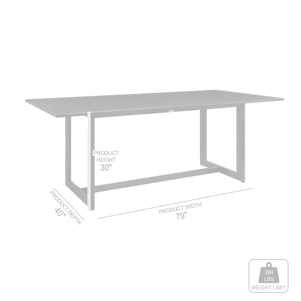 Cayman - Outdoor Patio Dining Table - Black