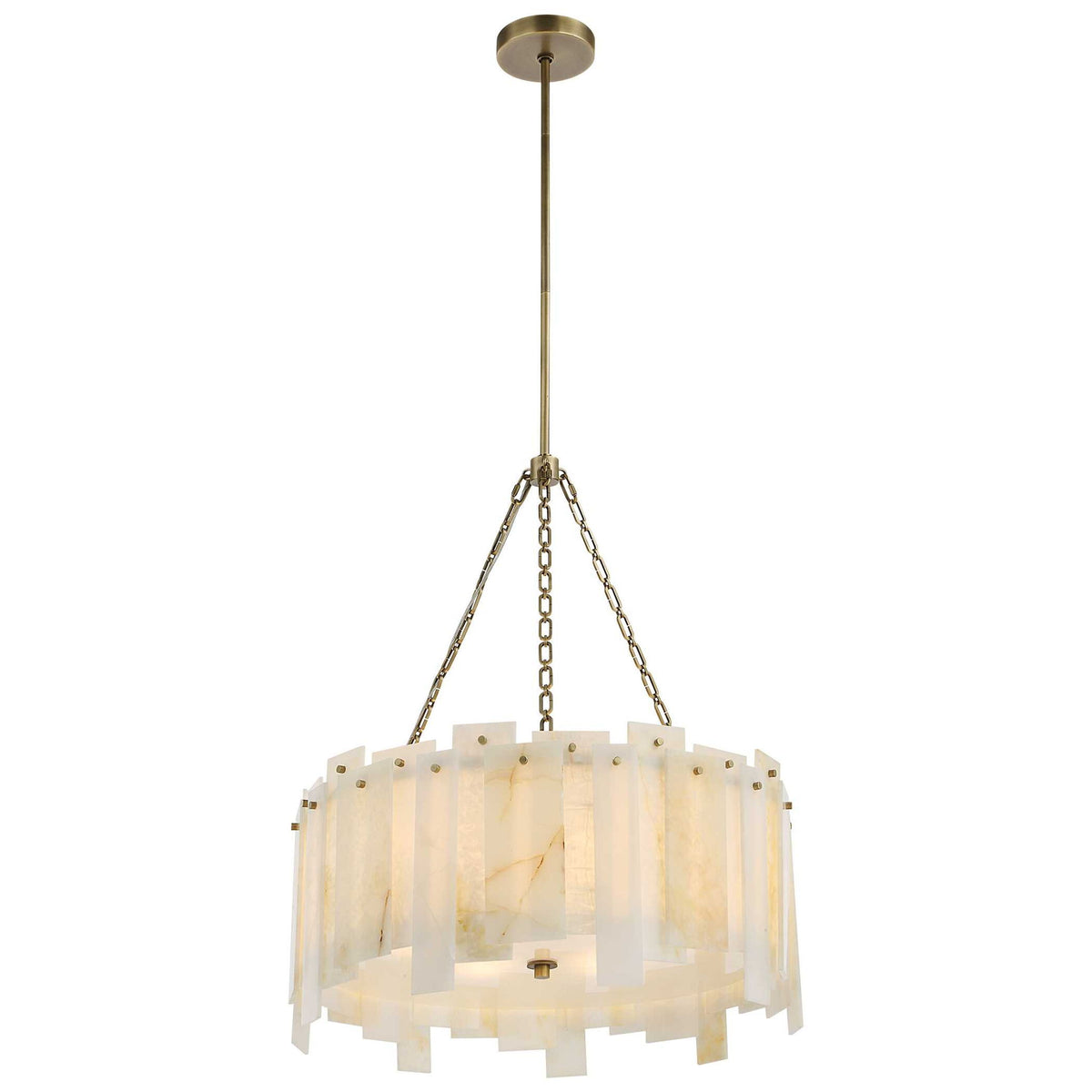 Stacked Deck - Pendant - White / Light Antique Brass