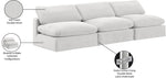 Comfy - Velvet Modular Armless Sofa 3 Seats