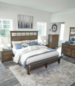 Queen Panel Bed Dark Brown with Bench B625 Shawbeck – Ashley Furniture
