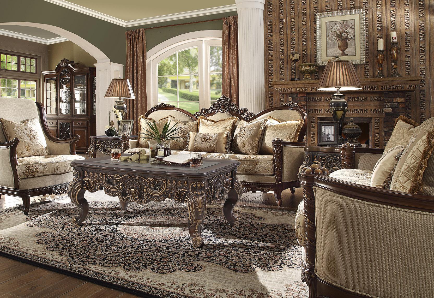 HD-92 Traditional Living Room Set by Homey Design | Sofa & Loveseat