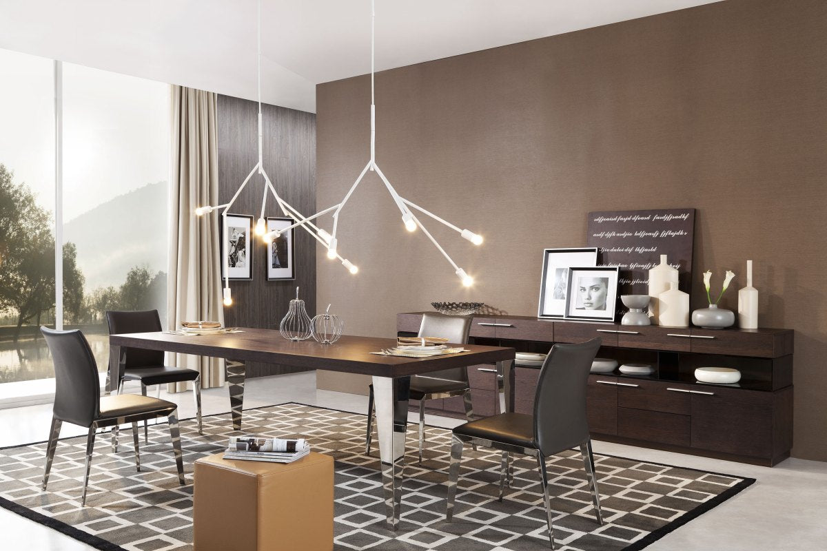 Daytona Modern Brown Oak Rectangle Dining Table by VIG Furniture - View 2