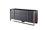 Eastern King Cartier Modern Black & Brushed Bronze Bedroom Set