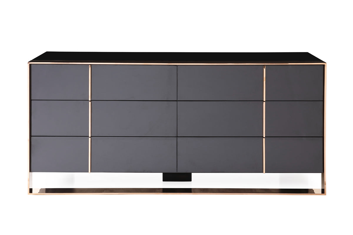 Cartier Modern Black & Rosegold Bedroom Set by VIG Furniture - View 2