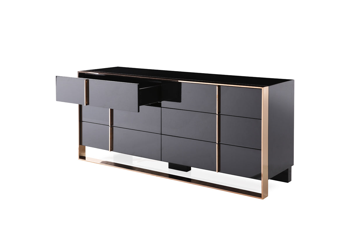 Cartier Modern Black & Rosegold Bedroom Set by VIG Furniture - View 4