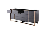 Eastern King Cartier Modern Black & Brushed Bronze Bedroom Set