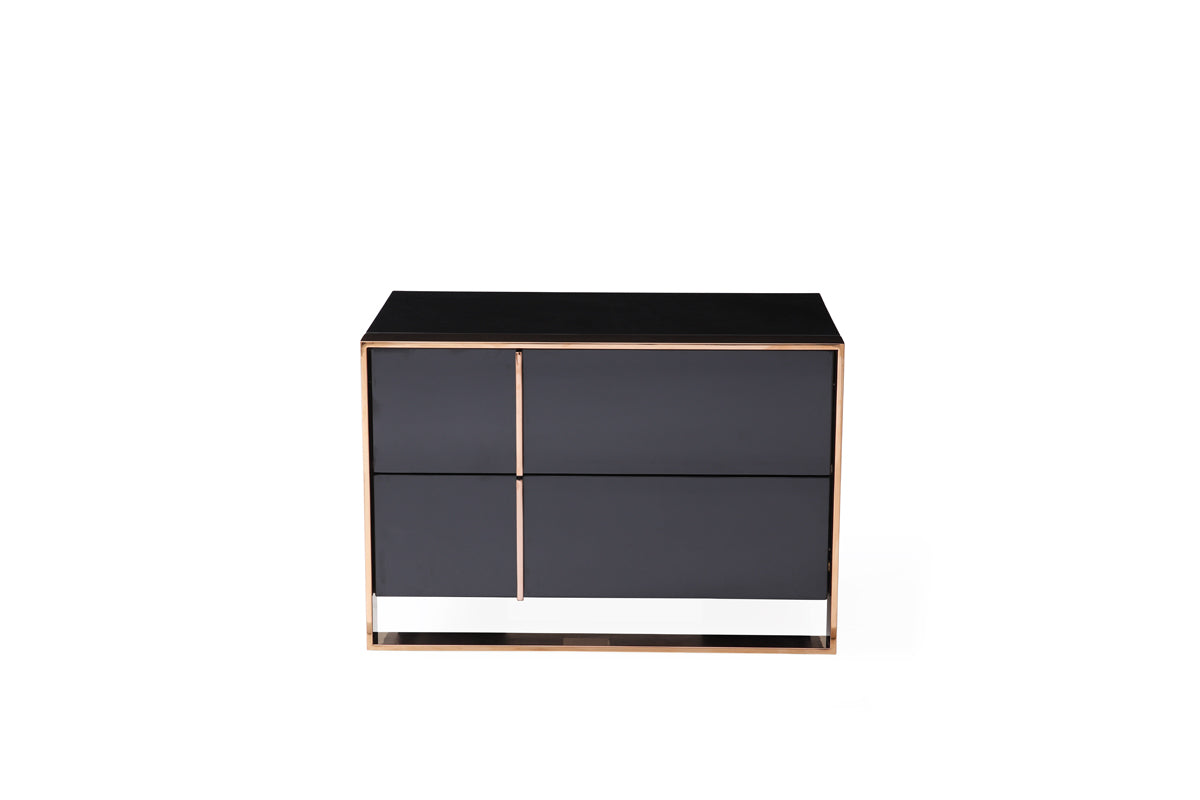 Cartier Modern Black & Rosegold Bedroom Set by VIG Furniture - View 7