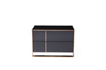 Eastern King Cartier Modern Black & Brushed Bronze Bedroom Set