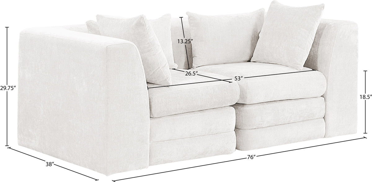 Stellar - 2 Piece 76" Upholstered Modular Loveseat