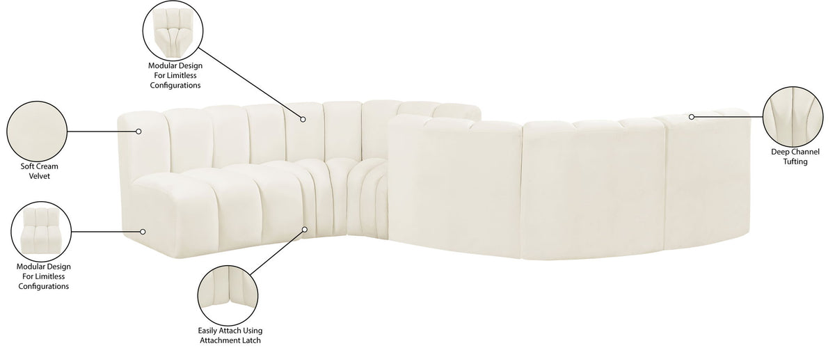 Arc - Velvet 6 Piece Modular Sofa