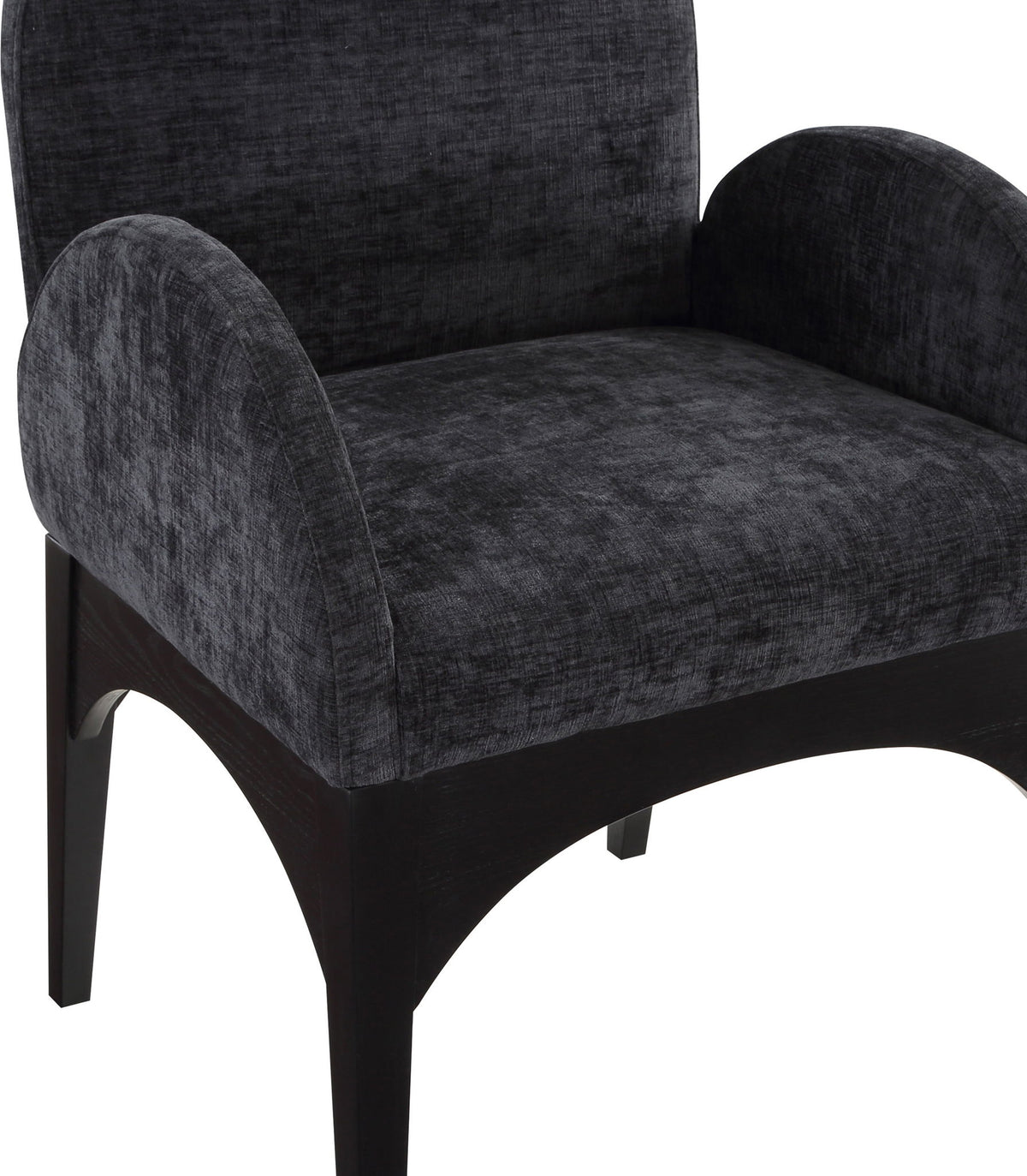Waldorf - Chenille Dining Arm Chair With Black Legs