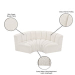 Arc - Boucle Fabric 3 Piece Modular U-Shaped Sofa