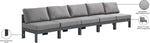 Nizuc - Outdoor Patio 5 Seat Modular Armless Sofa With Gray Frame