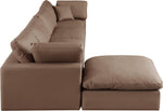Comfy - 5 Piece Faux Leather Modular Sectional With Chaise