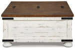 Wystfield - Cocktail Table with Storage - White / Brown