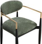 Riccio - Fabric Dining Arm Chair (Set of 2) - Black And Gold Frame