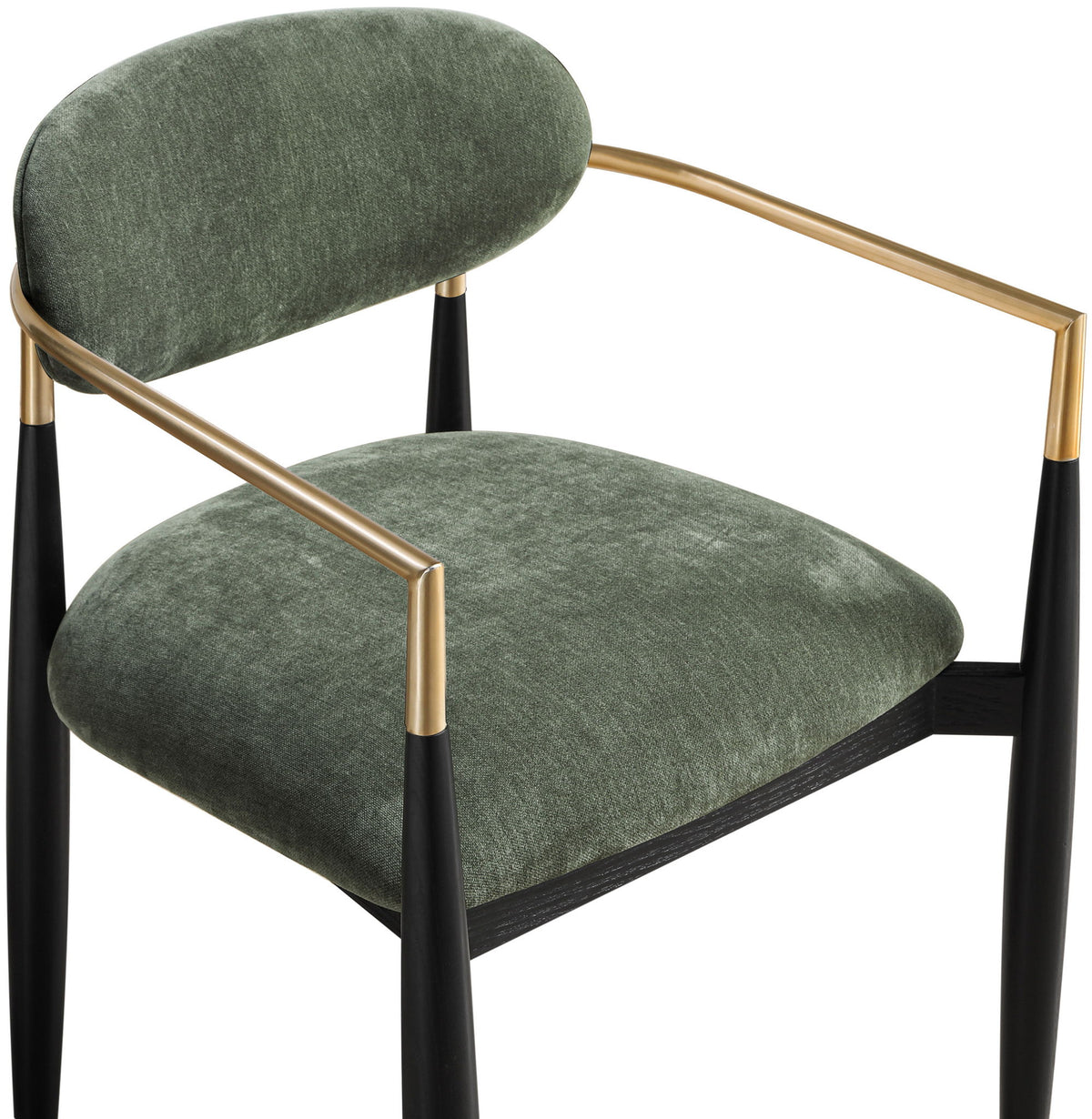 Riccio - Fabric Dining Arm Chair (Set of 2) - Black And Gold Frame