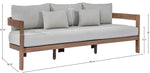 Newport - Water Resistant Fabric 86.75" Upholstered Outdoor Patio Sofa