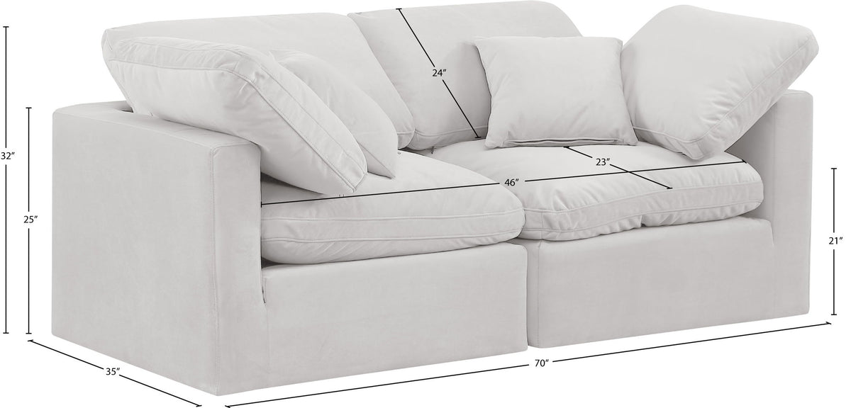Indulge - Velvet 2 Seat Modular Sofa