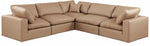 Comfy - 5 Piece Faux Leather Modular Corner Sectional - Tan