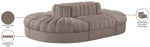 Rummi - Oval Velvet Performance Fabric Upholstered 6 Piece Modular Sectional