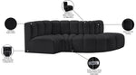 Arc - Faux Leather 4 Piece L-Shaped Modular Sofa