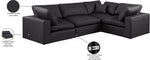 Comfy - 4 Piece Faux Leather Modular Sectional
